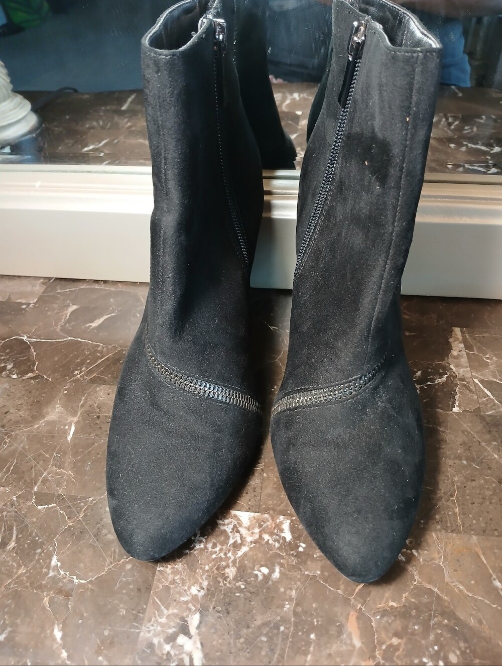 Coach and Four Black Pointed Toe Stiletto Ankle Booties - Picture 3 of 15